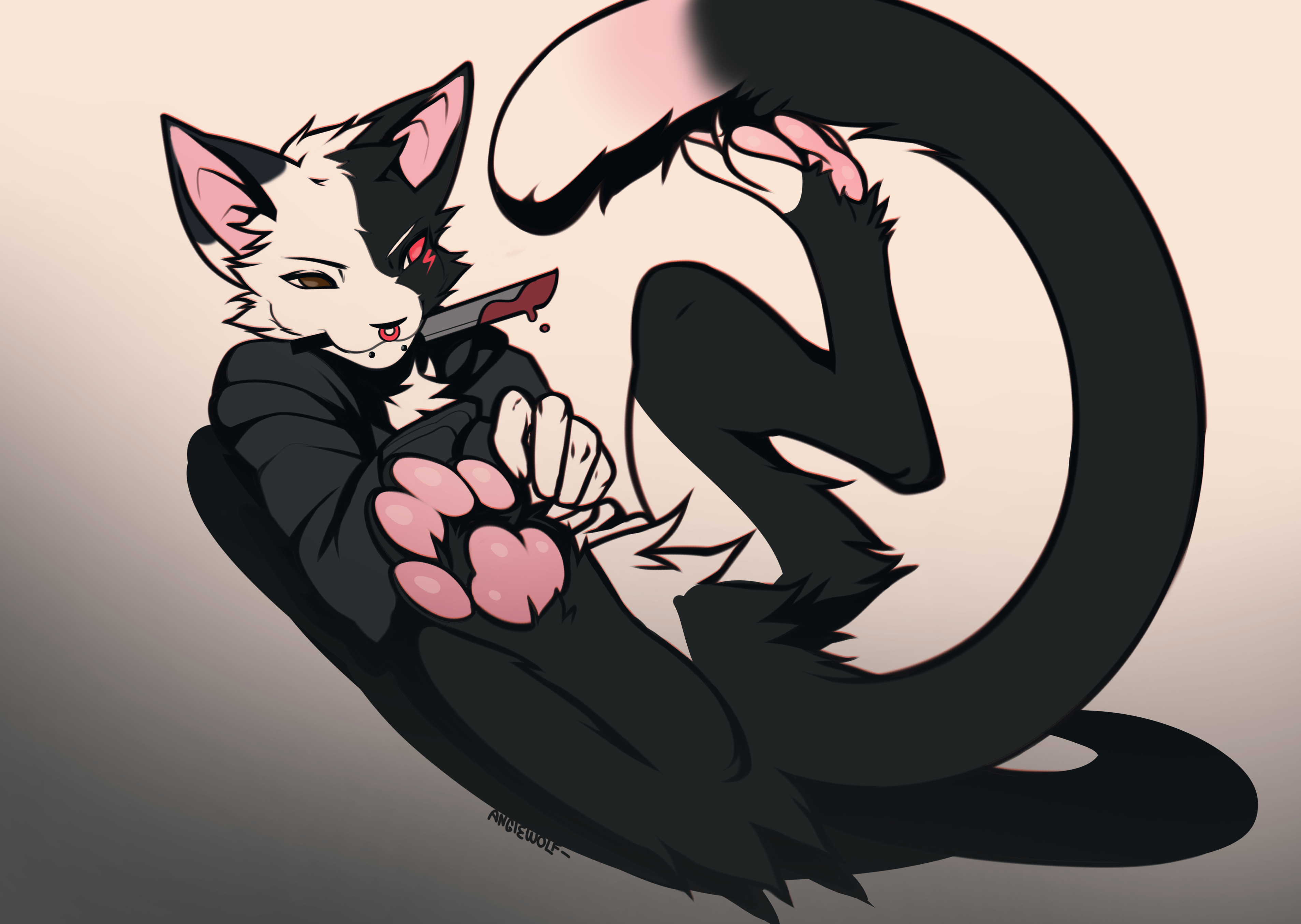 Kitty with a Knife<br> by AngieWolf